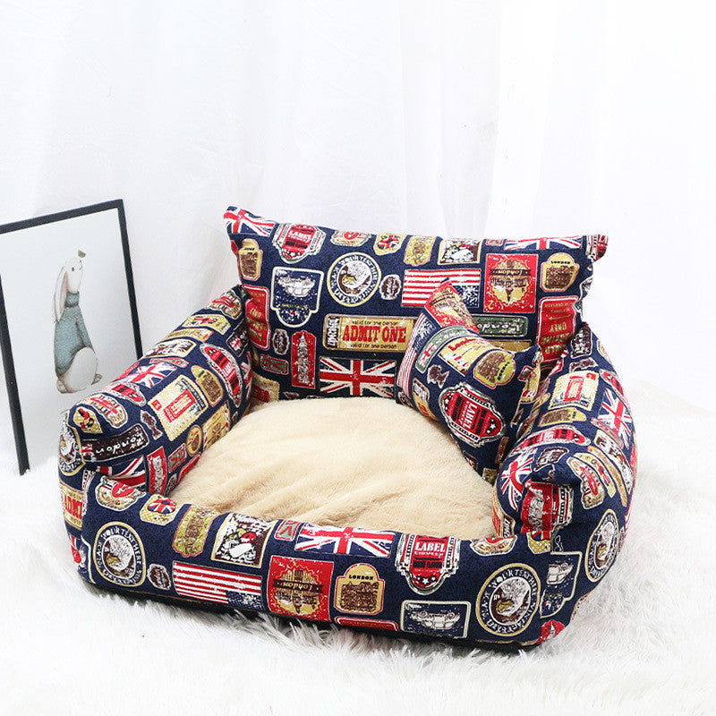 Pet Supplies Autumn And Winter Sofa Pet Nest Canvas