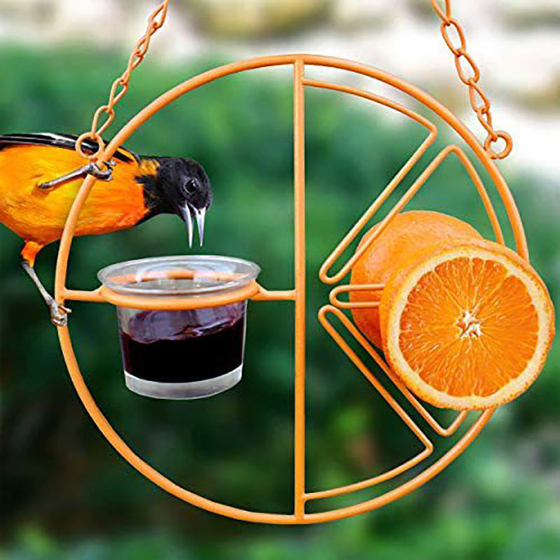 Oriole Bird Feeder Orange Fruit Outdoor Garden Metal Hanging Drinking Grape Jelly Container Farm Hummingbird Automatic Portable