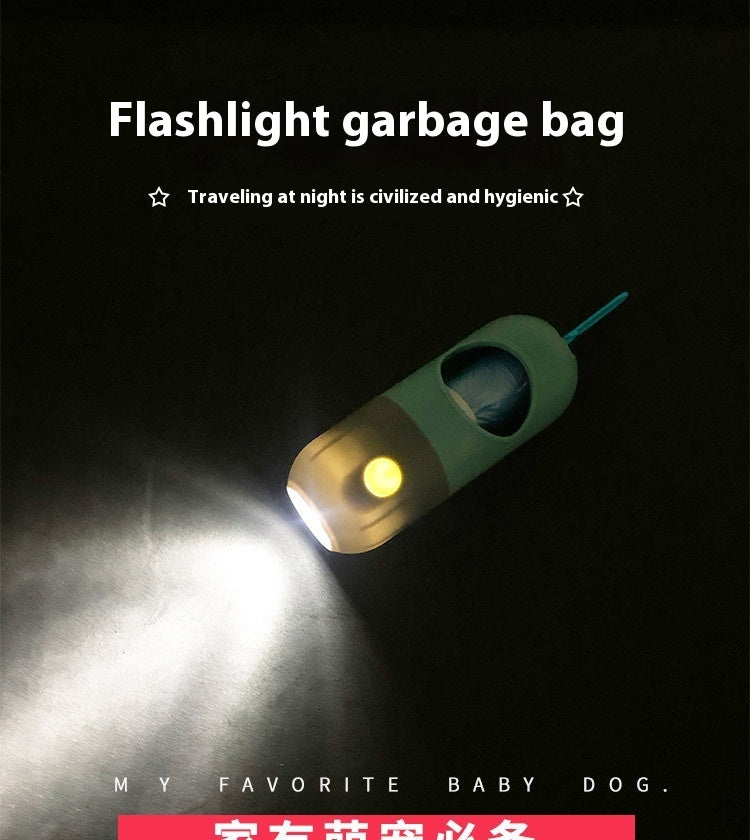 LED Light Pet Waste Bag Dispenser for Dogs & Cats - Dog Poop Bag Holder with Scooper, Waste Bags, and Pet Clean-Up Accessories