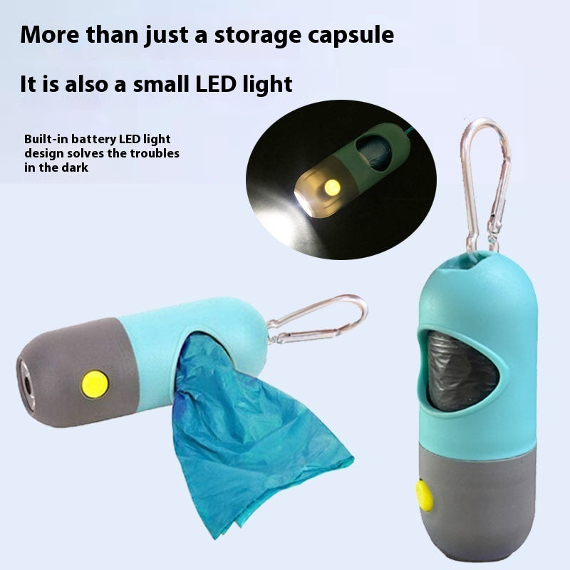 LED Light Pet Waste Bag Dispenser for Dogs & Cats - Dog Poop Bag Holder with Scooper, Waste Bags, and Pet Clean-Up Accessories