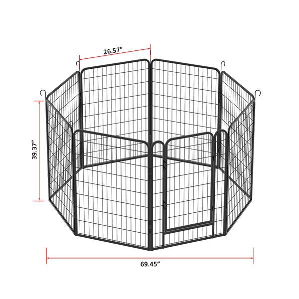 8 Pieces Of Heavy-duty Metal Game Fence