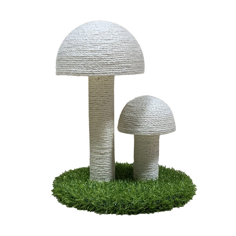 Natural linen mushroom scratching post