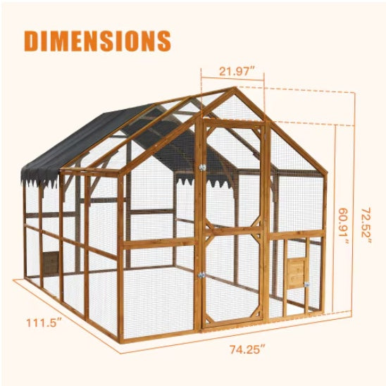 Outdoor Chicken Coop Enclosures Large Kitten Playpen With Platforms,Upgrade Waterproof Cover